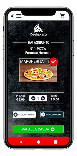 Aggiungi al carrello le tue pizze
