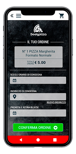 Scegli l'indirizzo dove ricevere le tue pizze