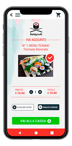 Aggiungi al carrello le tue pizze